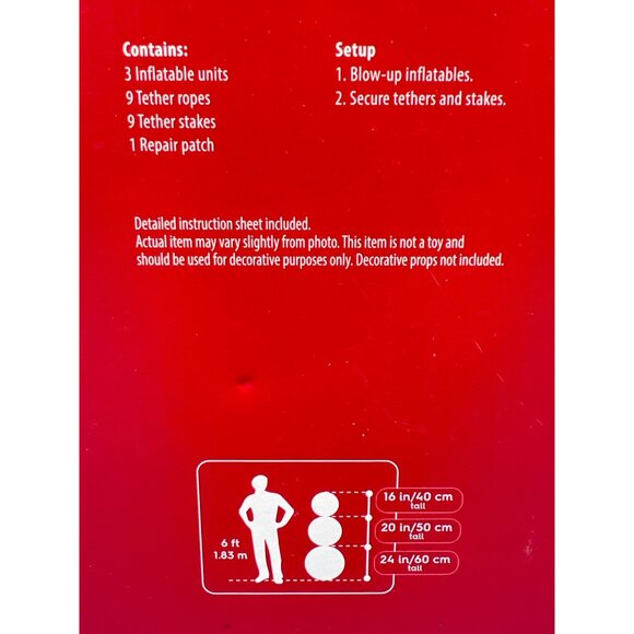 Holiday Time Christmas Blow Up Inflatable Silver Jingle Bells 3pc - 24|20|16" - Picture 3 of 6